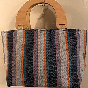 Cute Springtime Wood Handle bag by Neiman Marcus